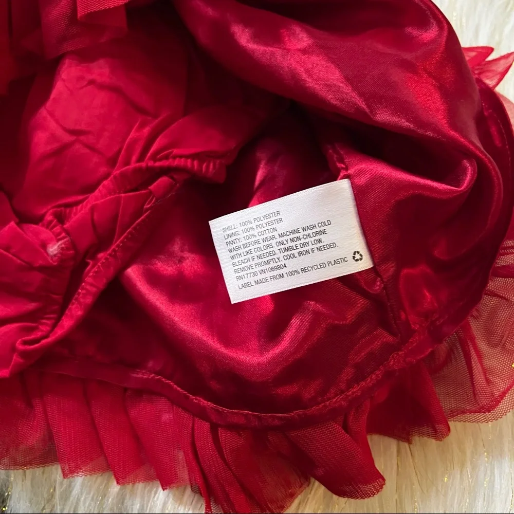 Cat & Jack NWT Children Red Baby Girl Dress and Bottom set kids size 6-9M